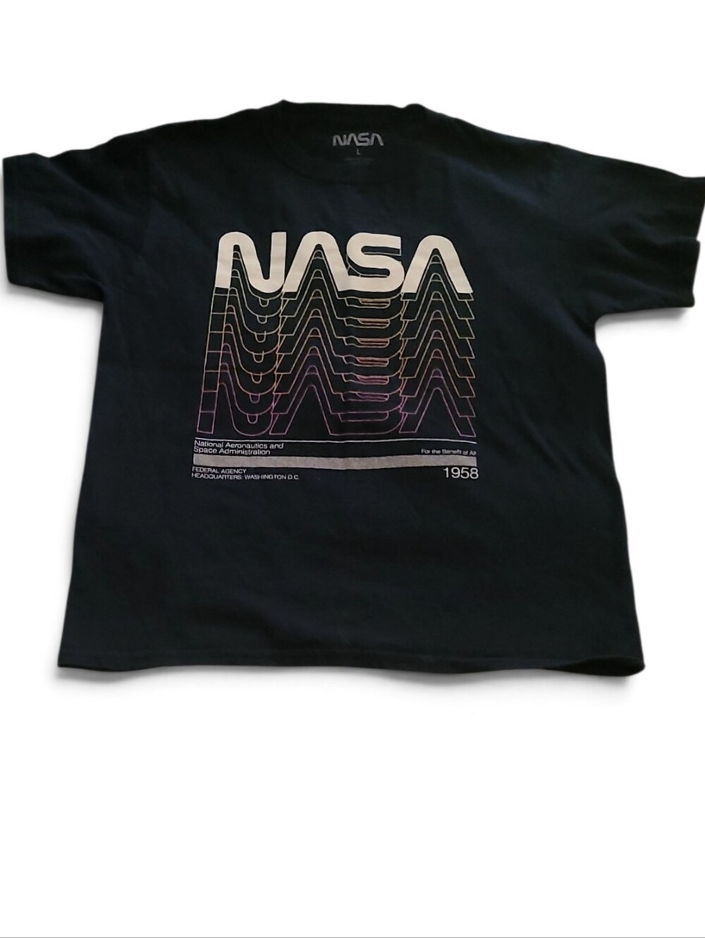 NASA Graphic Space Tee for Kids Navy Blue SZ L